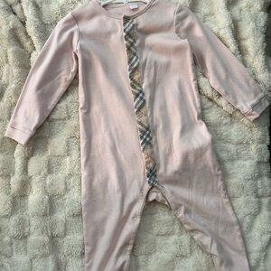 Burberry Pink Plaid Baby One Piece